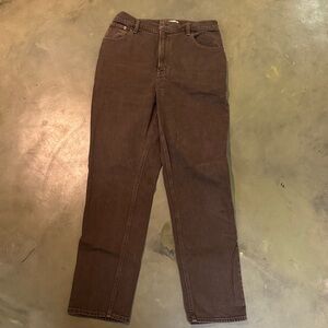 Abercrombie & Fitch women’s the 90’s Straight Fit ultra high Chocolate Jeans